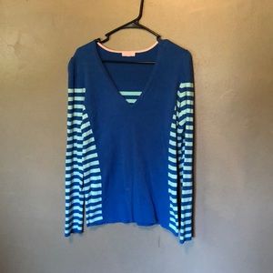 Lilly  Pulitzer v neck blue sweater